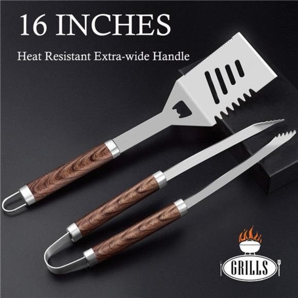 30pcs BBQ Grill ToolSet for Men Dad,Heavy Duty Stainless Steel Grill Utensil Set - Picture 2 of 6